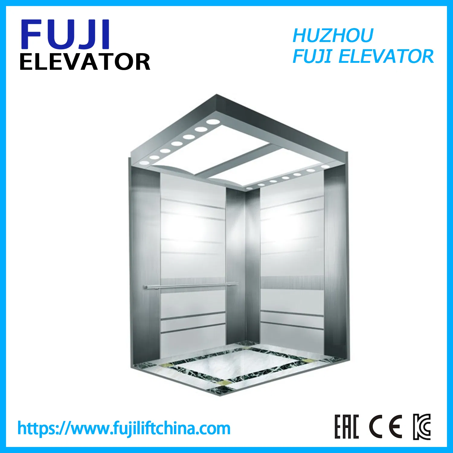 10 Persons 800kg 1.0m/S Stainless Steel Mirror Etching Home Panoramic Villa Passenger Elevator for Sale