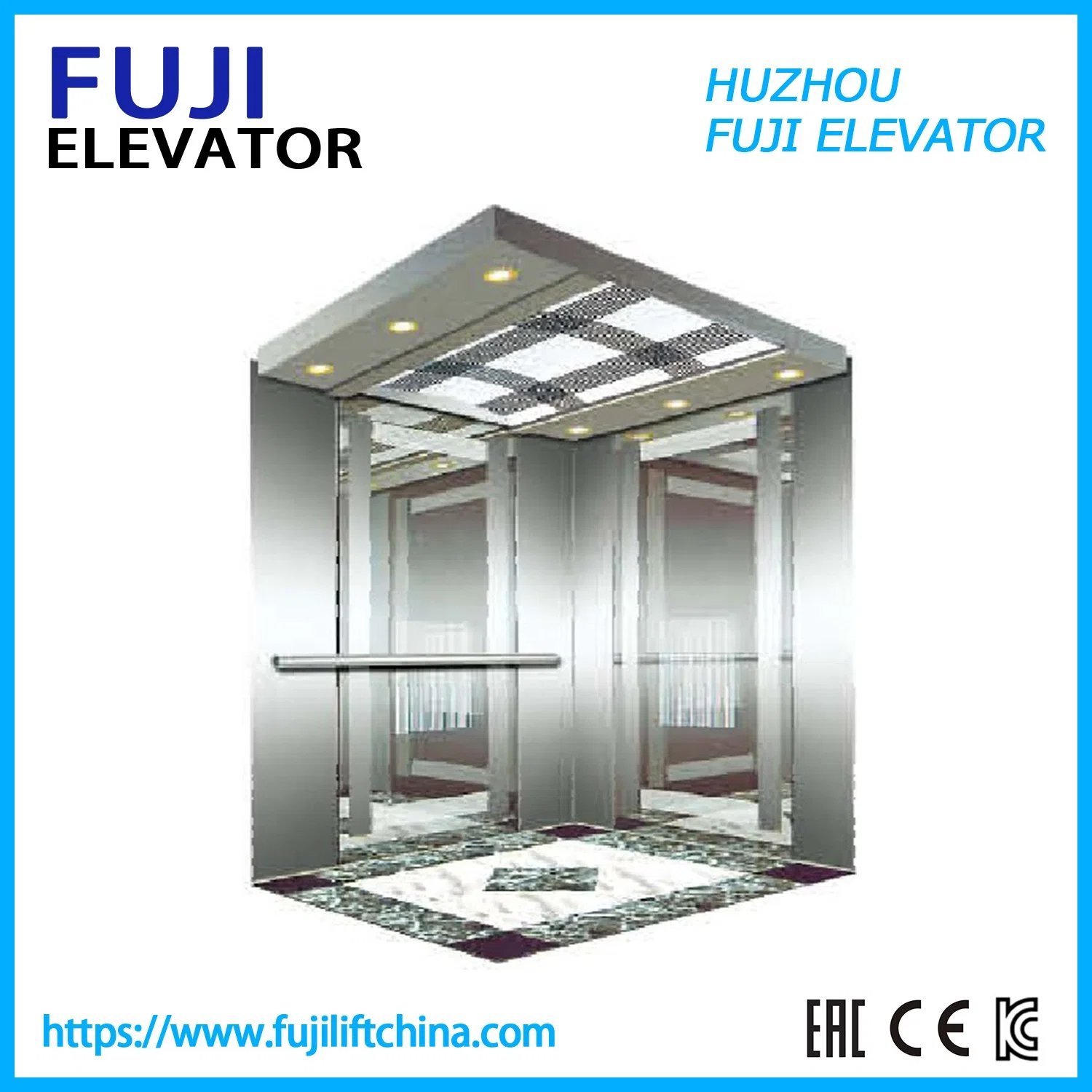 18 Persons 1350kg 1.6m/S Stainless Steel Mirror Etching Home Panoramic Villa Passenger Elevator for Sale