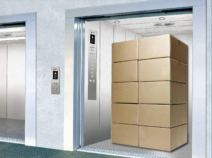 5000kg 2-Panels Center Opening Painted Freight Elevator