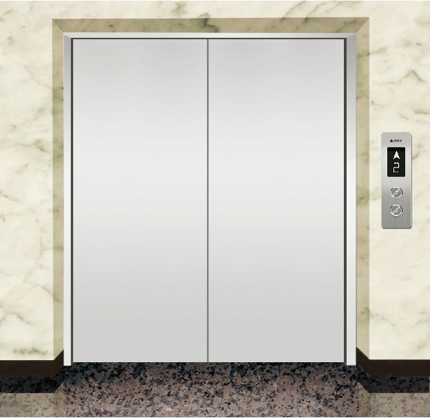 5000kg 2-Panels Center Opening Painted Freight Elevator