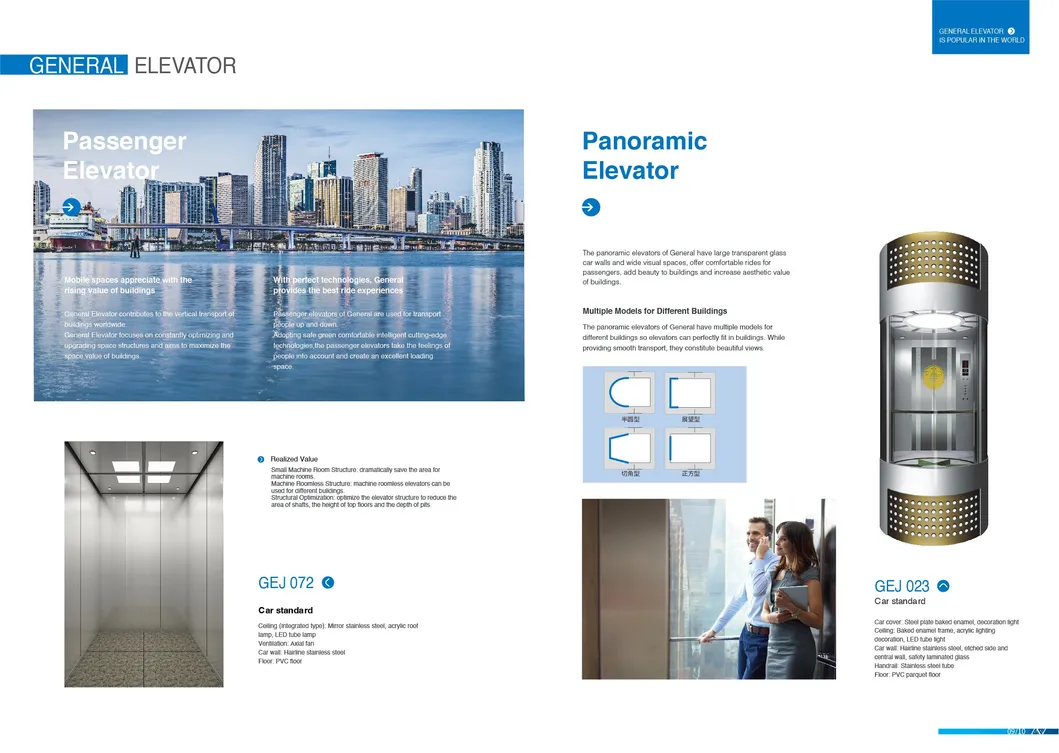 630kg Passenger Lift Elevators Passenger Elevator with CE