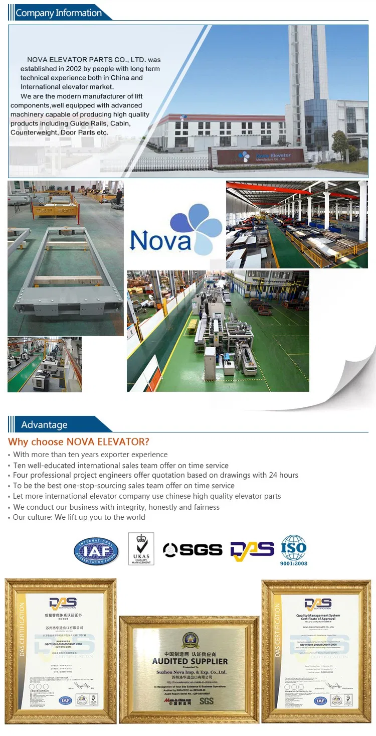 Automatic Opening Capacity 5000kg 0.25m/S Speed Large Space Freight Elevator