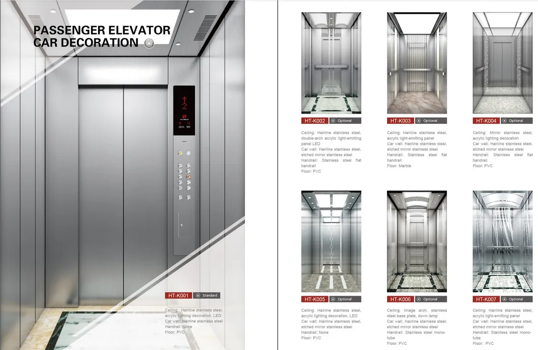 Center Opening Standard Small Machine Room Passenger Elevator