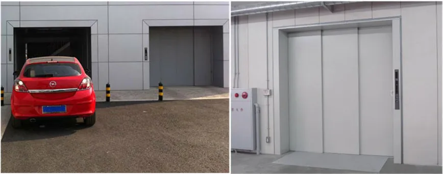 China Goods Car Side Door Opening Vvvf Garage Car Packing Elevator Cost Elevator