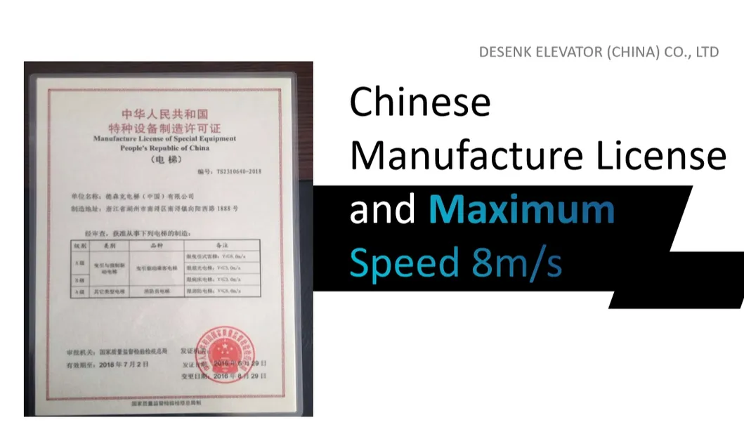 China Passenger Sightseeing Elevator with 1000kg Capacity