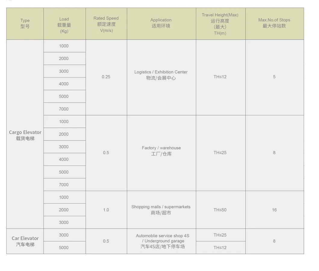 Electric Vehical Elevator Car Lift Cargo Goods Transportation