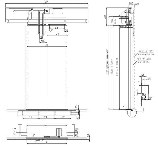 Elevator Center Opening Door Operator for Car Top Install