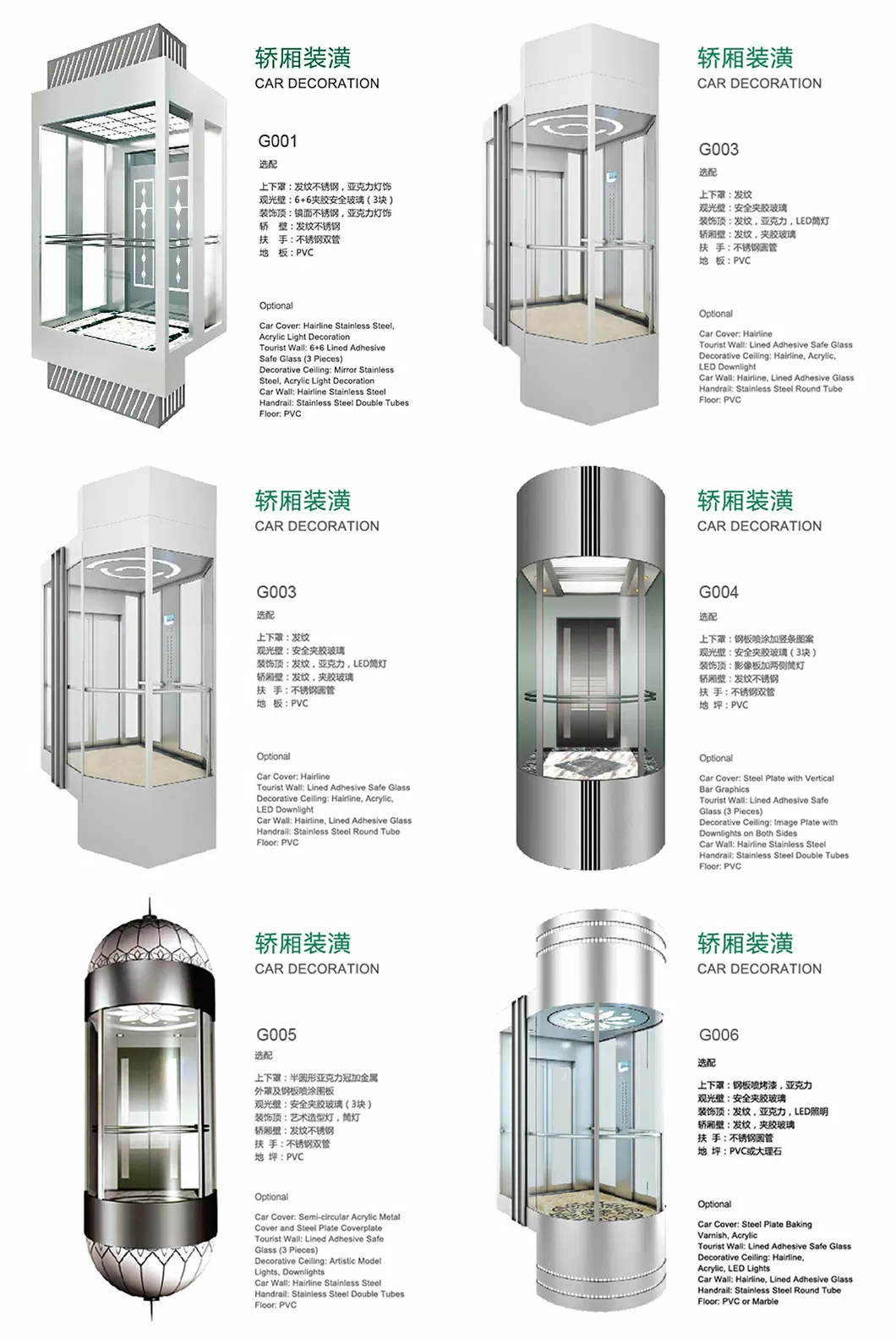 Famous Sightseeing Glass Observation Passenger Elevator