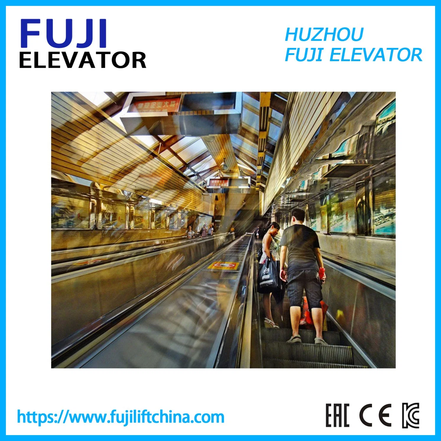 FUJI China Factory Indoor Outside Commercial Escalator Moving Walk with Vvvf and Auto Start Stop
