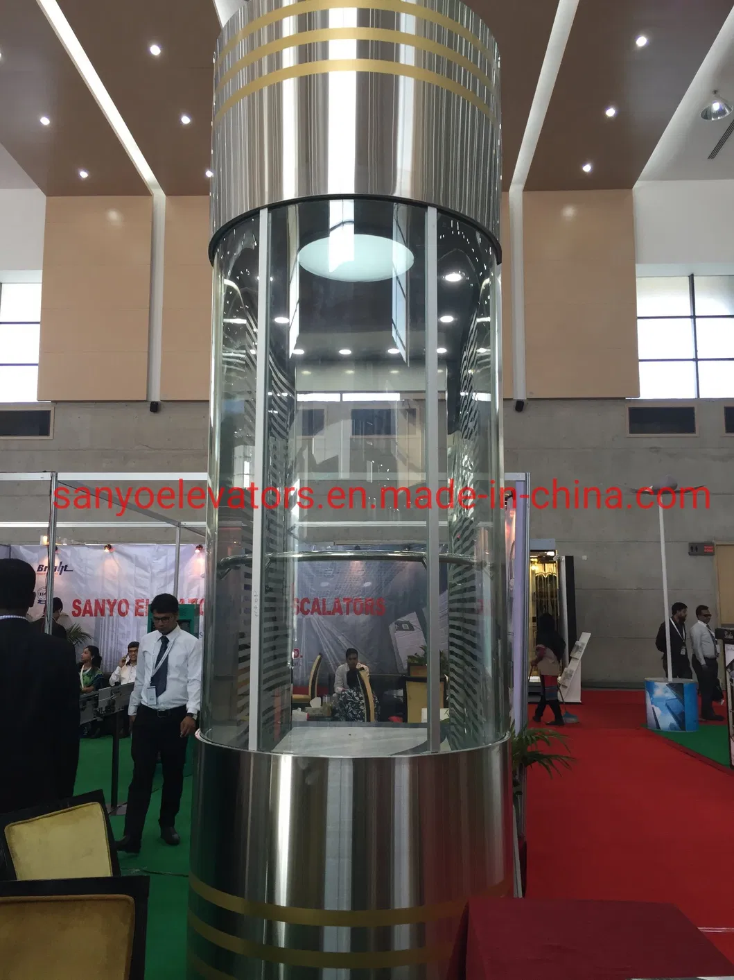 FUJI SANYO Competitive Price Panoramic Glass Sightseeing Elevator With CE