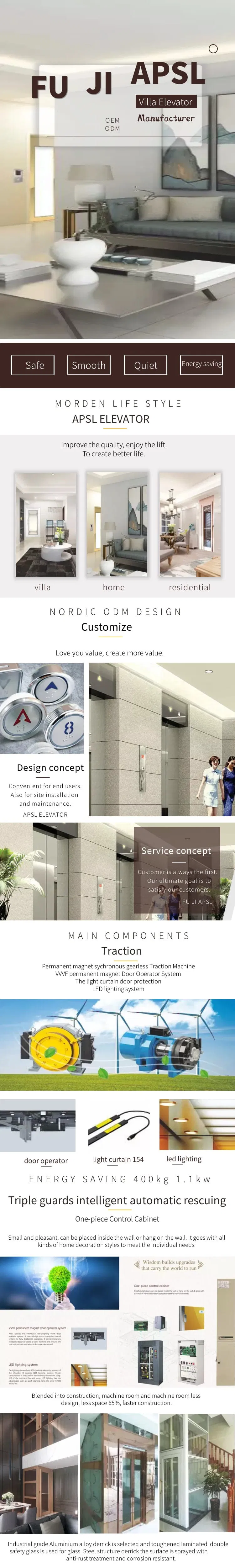 Lift Residential Passenger Home House Villa Building Elevator