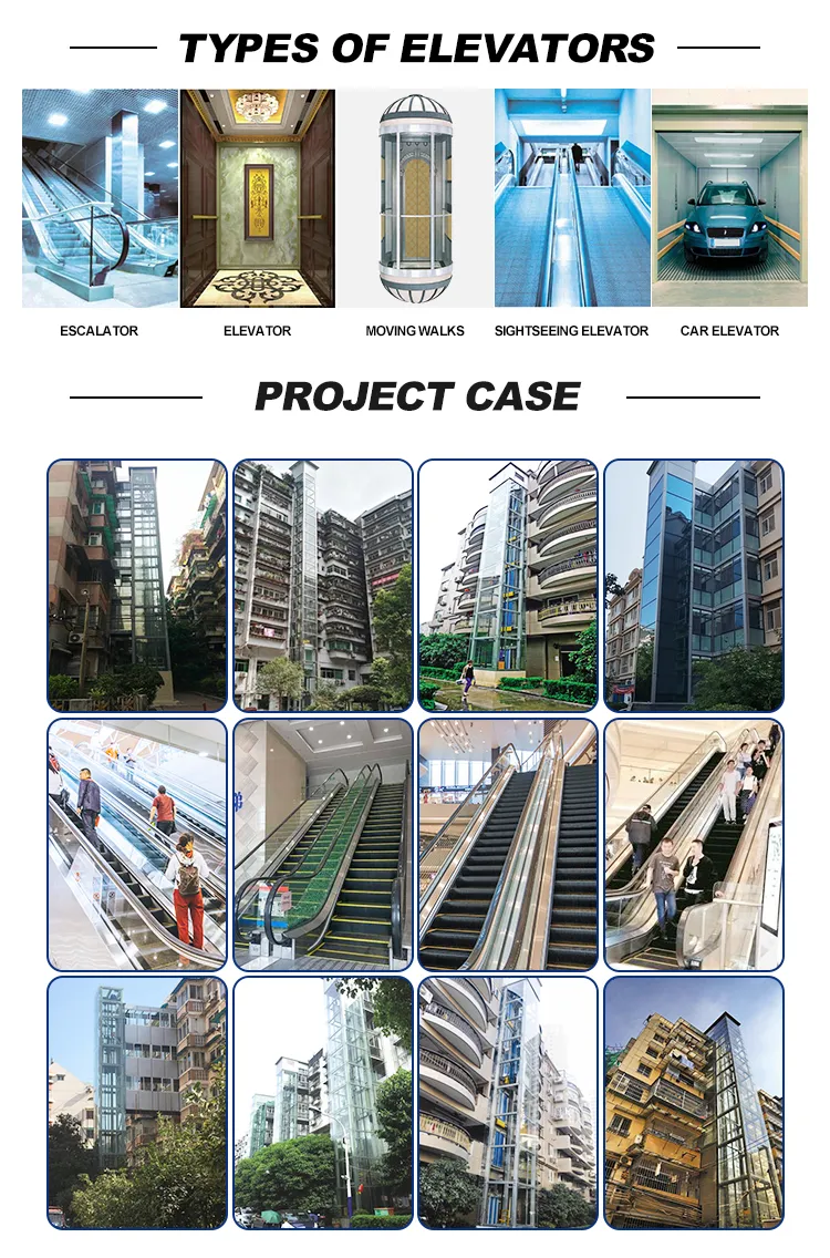 Mirror Etching Stainless Steel Passenger Without Machine Room for Hotel