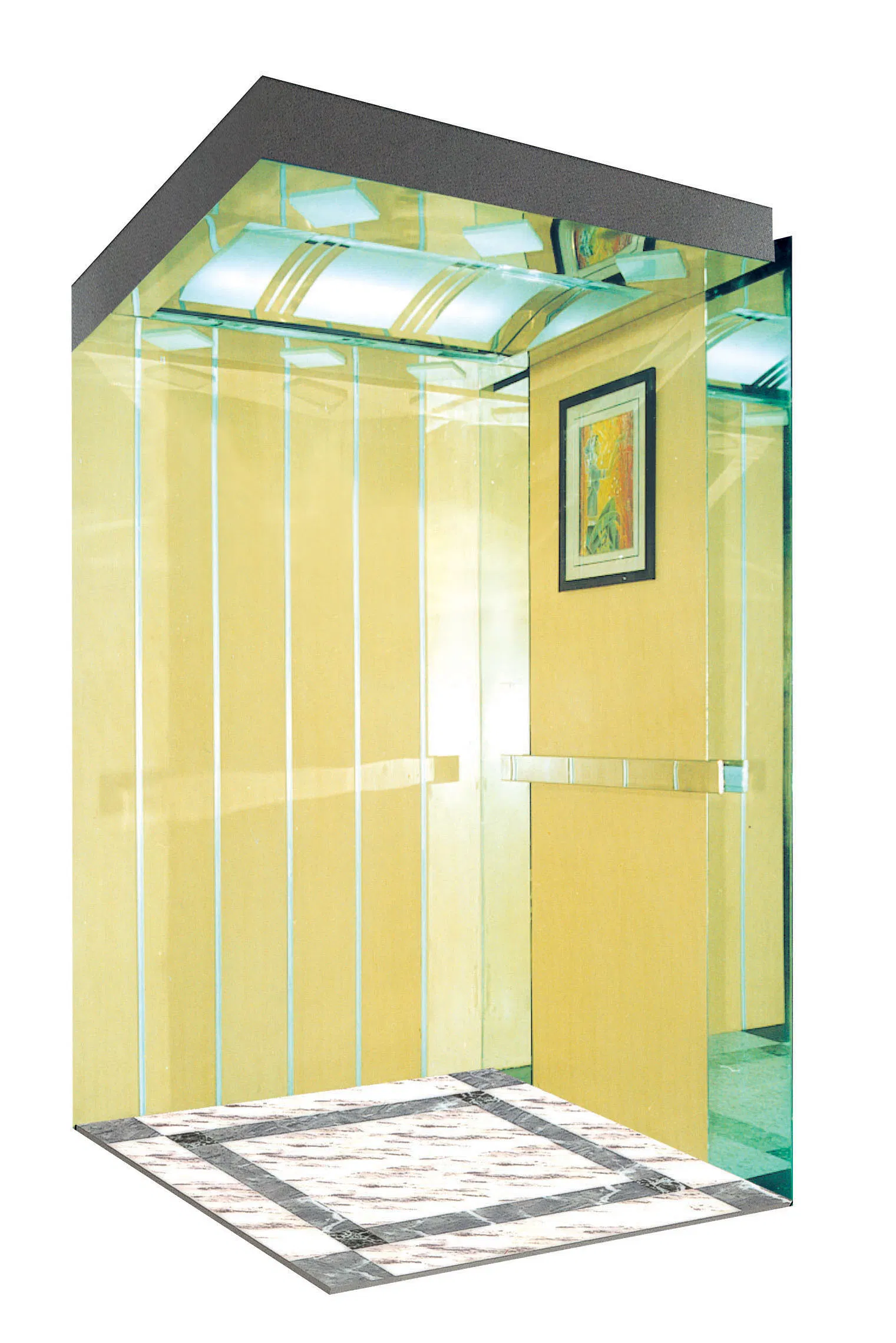 Mirror Stainless Steel Passenger Elevator with Center Opening Door