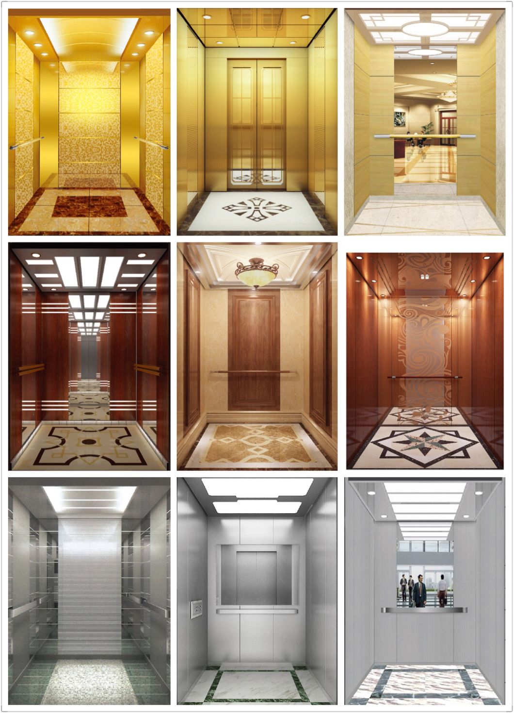 Panoramic FUJI Vvvf 0.4m/S Collective Aodepu Safety Parts Mall Villa Elevator Passenger Lift
