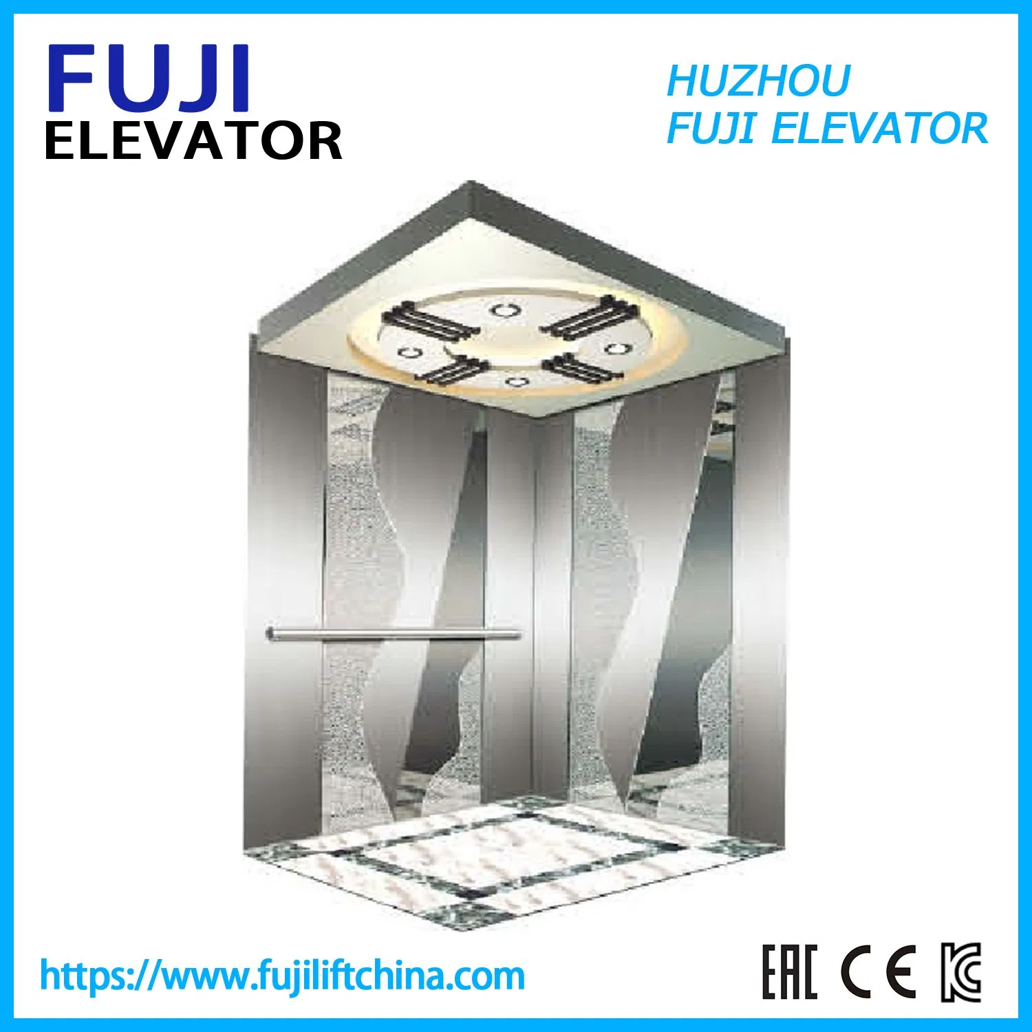 Panoramic FUJI Vvvf 0.4m/S Collective Aodepu Safety Parts Mall Villa Elevator Passenger Lift