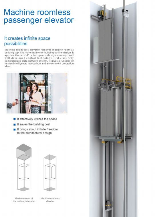 Panoramic FUJI Vvvf 0.4m/S Collective Aodepu Safety Parts Mall Villa Elevator Passenger Lift