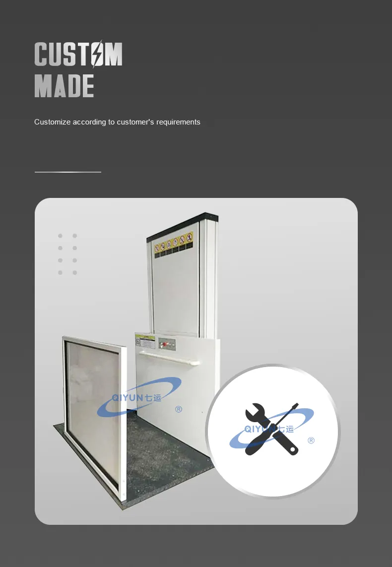 Qiyun Economical Wheelchair Elevator for Residential Building Set up Indoor Outdoor for Elderly People