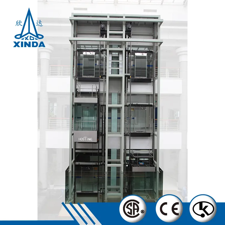 Safety Panoramic Elevator Lift Glass Hoisting Machine