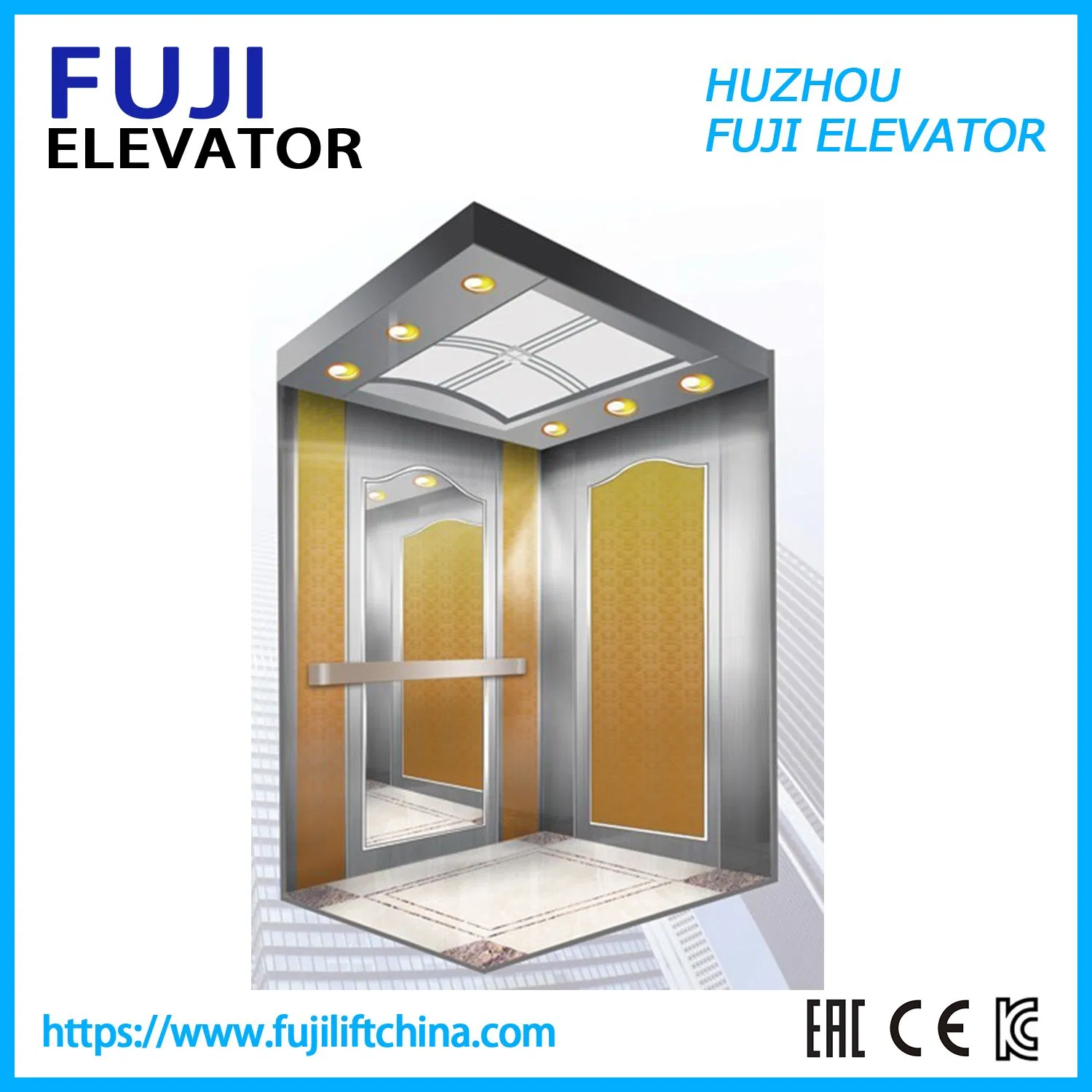Stainless Steel Mirror Outdoor Freight Electric Hydraulic Collective Small Sightseeing Residential Villa Elevator