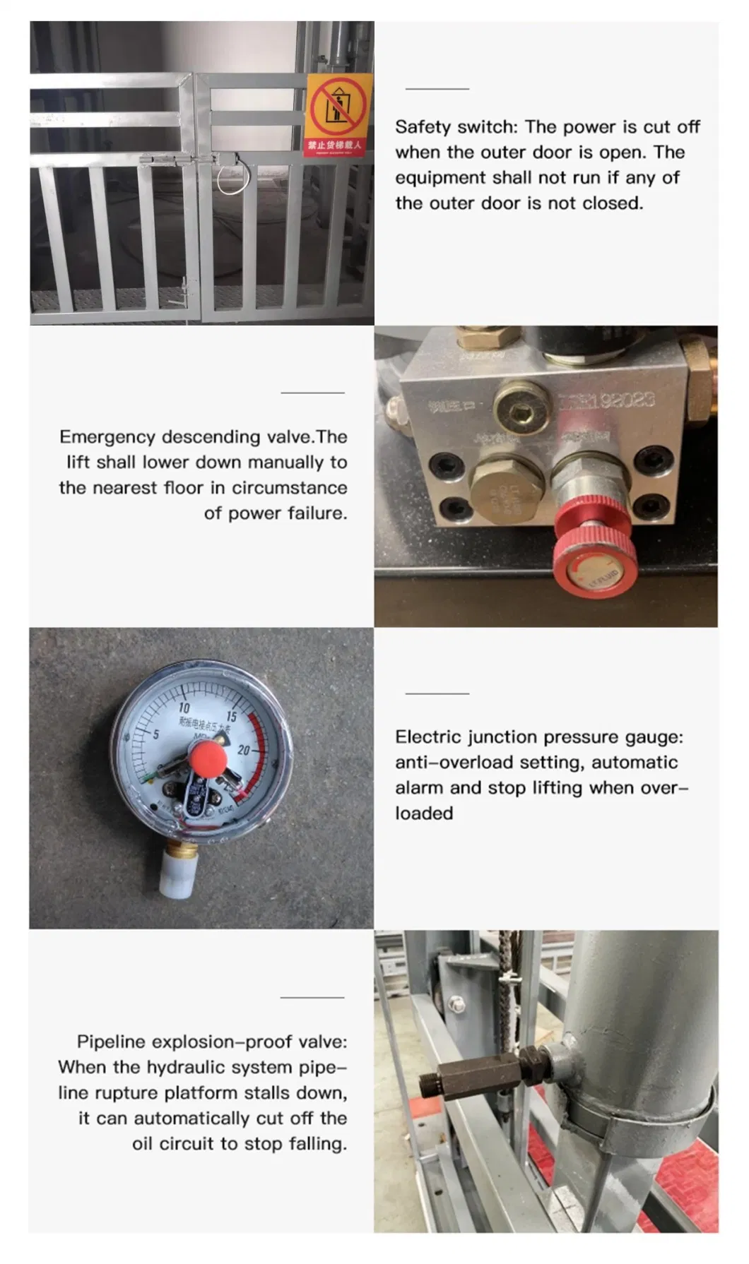 Warehouse Wall Mounted Goods Lift Guide Rail Hydraulic Small Cargo Lift Platform Freight Elevator Cargo Elevator