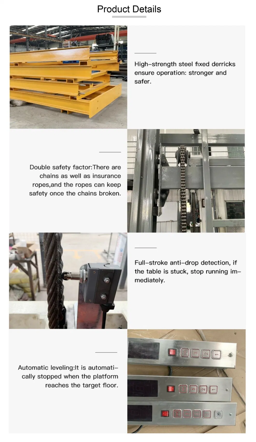 Warehouse Wall Mounted Goods Lift Guide Rail Hydraulic Small Cargo Lift Platform Freight Elevator Cargo Elevator