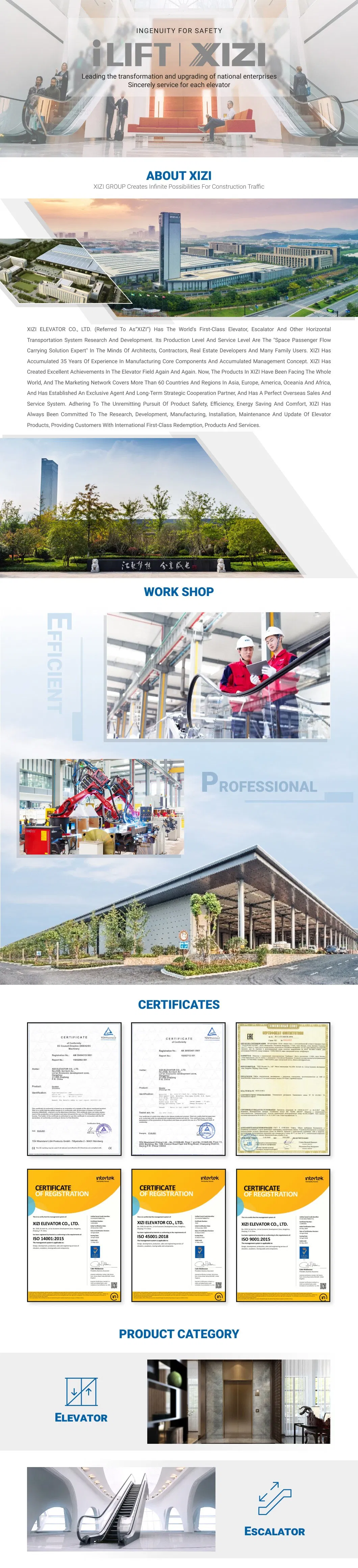 Xizi Senior and Practical Center Opening Door Freight Elevator Parts